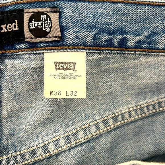 Vintage 90's Levi’s silverTab Straight+Relaxed W38 L32 100% Cotton Jeans 1998 - Picture 4 of 8